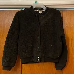 Pink size small Black Sherpa Bomber jacket